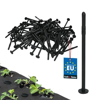 Hřebíky kotvy kolíky do agrotextilie plastové 12 cm sada 100 ks.