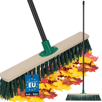 Štětka koště dřevěné nylon 50 cm + kovová násada