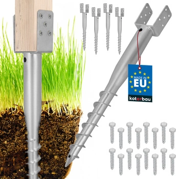 Základna sloupu kotva u šroubovaná do země ocelová 80x710 mm sada 4 ks.