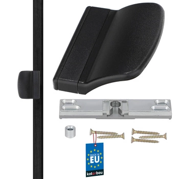 Balkónová západka s rukojetí černá