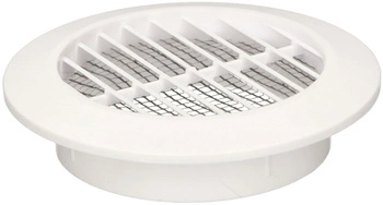 Větrací mřížka kulatá fi 70 mm se síťkou - Barva bílá