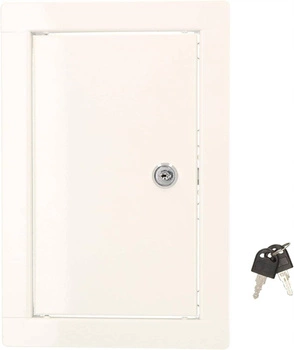 Ocelová revizní dvířka s bílými klíči 25x15 cm