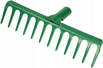 Vyztužené zahradní hrábě kovové hrábě s 12 zuby kotarbau zelená