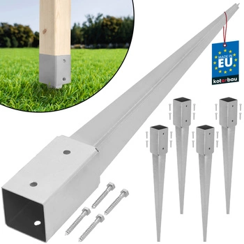 Podstavec pod sloup kotevní do země ocelový 50x50x600 mm sada 4 ks.