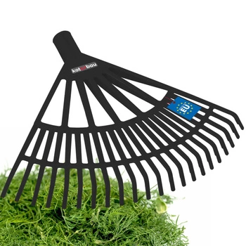 Zahradní hrábě vějířové plastové na listí trávu 44 cm - Barva černá