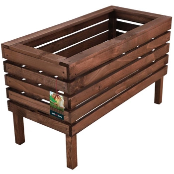 Zahradní dřevěný truhlík na květiny hnědá 64 cm