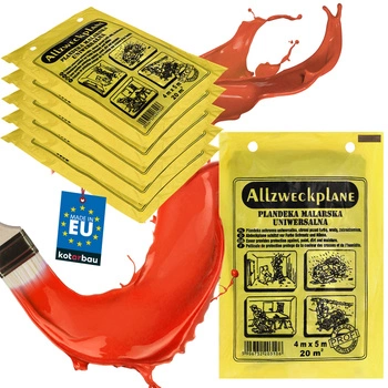 Fólie na nátěry ochranná stavební silná pevná šedá 4x5 m sada 10 ks.