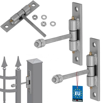 Závěs brány s maznicemi šroubovací stříbrný fi 10 mm sada 2 ks.