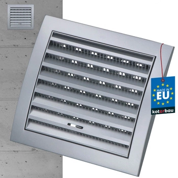 Uzavřená ventilační mřížka se síťkou 150x150mm - Saténová barva