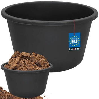 Stavební zásobník 90l kulatý kontejner miska na maltu kotarbau černá