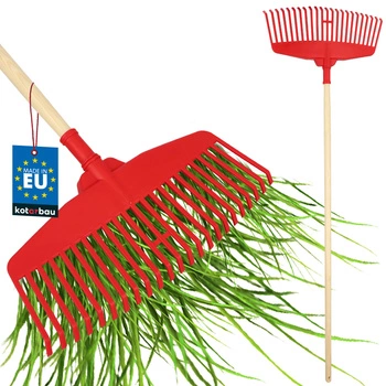 Hrábě na listí 48,5 cm s lakovanou dřevěnou násadou 1,5 m