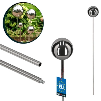 Dekorativní zahradní koule na kšiltu ocel zrcadlový efekt 110 cm