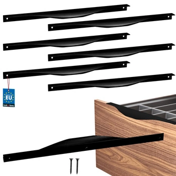 Uchyt nábytkový hliníkový černý mat 320/340 mm sada 6 ks.