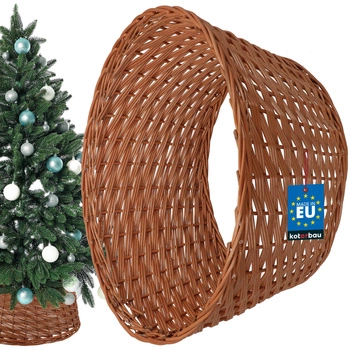Koš z proutí ø60 cm na stojan pod vánoční stromek boho - Barva přírodní