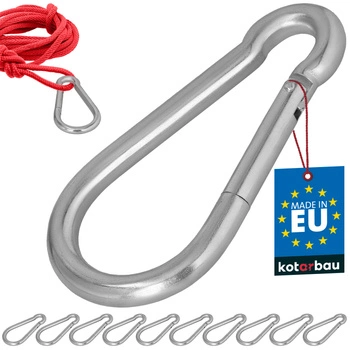 Hasičský karabina pro houpačky lana sítě kovová 160 mm sada 10 ks.