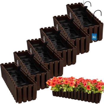 Květináč balkónový hnědý 600 MM Sada 6 ks..