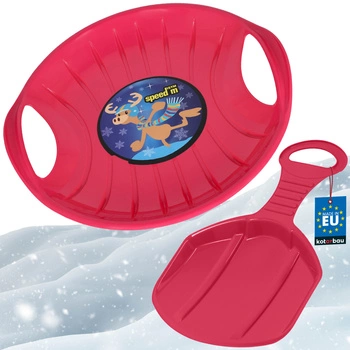 Sáně jablíčko kluzák na sjíždění růžové sada 2 ks.