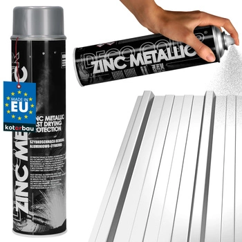 Lak ve spreji kovový hliníkový zinek antikorozní stříbrný 600 ml