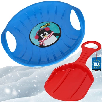 Sáně jablíčko na sjíždění modré červené sada 2 ks.