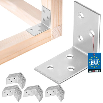 Tesařský úhelník nerezový pozinkovaný 40x40x25 mm sada 50 ks.