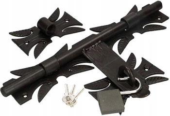 Garážový šroub kovaný 320 mm s visacím zámkem pro vrata s brankou