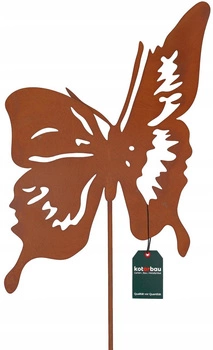 Figurka motýla kovová ozdoba zahradní rez hnědá