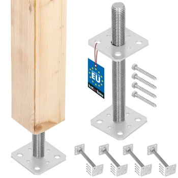 Podstavec sloupu šroubovací nastavitelný tyč m24 80x80x250 mm sada 4 ks.