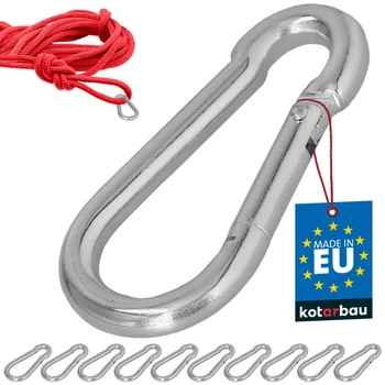 Hasičský karabina pro houpačky lana sítě kovová 70 mm sada 10 ks.