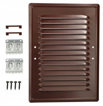Krátka ventilační mřížka komínová kovová 14x21 s dráty - Barva hnědá