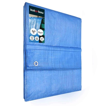 Plachta ochranná pevná silná univerzální modrá 75 g/m2 3x3 m