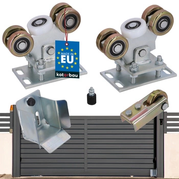 Otočný vozík válečky pro posuvnou bránu 5 válečků kovové 80x80 mm sada