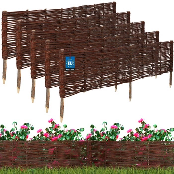 Proutěný zahradní plot poháněný palisáda lemování 120x30 cm sada 5 ks.