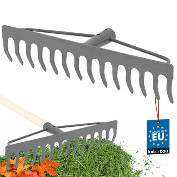 Zahradní hrábě zpevněné 14-hroté - Šedá
