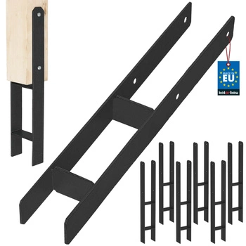 Základna sloupu h pro zabetonování pozinkovaná černá 80 mm sada 6 ks.