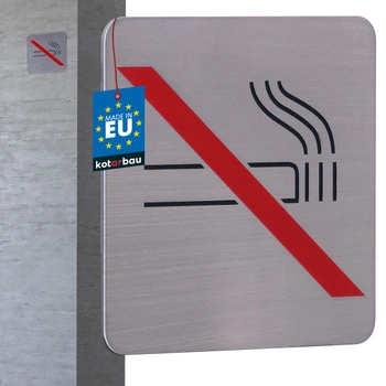 Značka zákaz kouření piktogram samolepicí nerezová ocel 7x7 cm