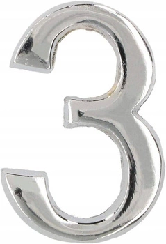 Číslo domu "3" číslo dveří 5 cm chrom