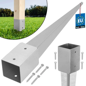 Podstavec pod sloup kotevní do země ocelový 90x90x750 mm