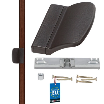 Balkónová západka s rukojetí hnědá