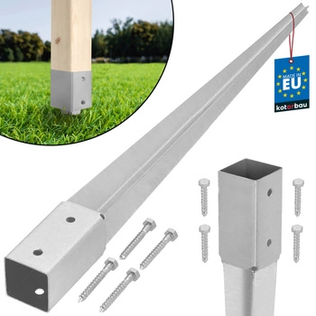 Podstavec pod sloup kotevní do země ocelový 45x45x600 mm