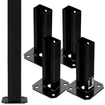 Podstavec pro sloup připevnitelný 60x40 mm, sada 4 ks - Černá barva