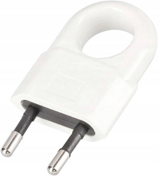 Plochá zástrčka s rukojetí bez uzemnění 250v bílá kotarbau