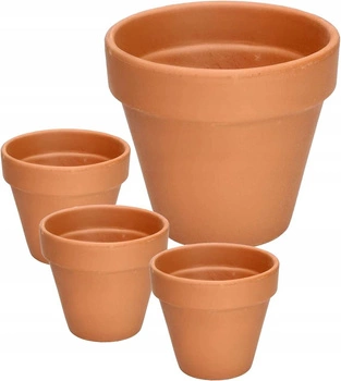 Hliněný hrnec 11 keramický hrnec terakota - 4 ks. hnědá kotarbau