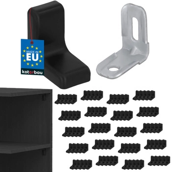 Komandorek nábytková úhlová konzola s víčkem černý sada 100 ks.