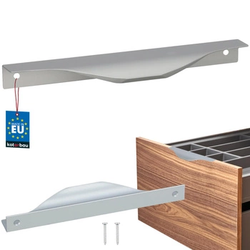 Hranatá nábytková úchytka moderní hliník stříbrná 160 mm