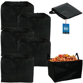 Zahradní koš na listí trávu obdélníkový zelený 120 l sada 5 ks.