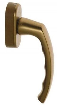 Klika balkónového okna starozlatá