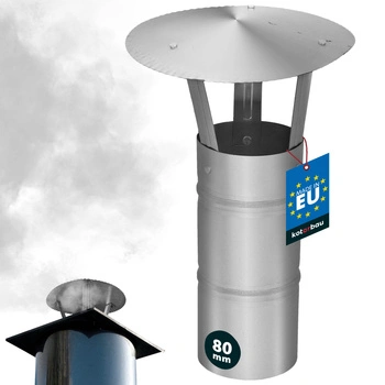 Stříška kouřová na komínové potrubí pozinkovaná stříbrná 180 mm