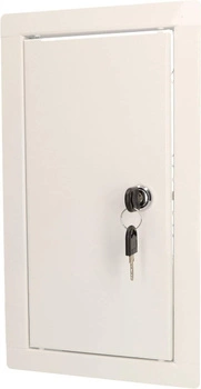 Ocelová revizní dvířka s bílými klíči 30x15 cm