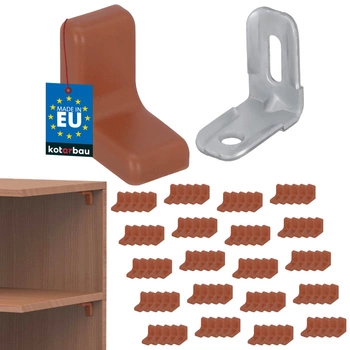 Komandorek nábytková úhlová konzola s víčkem ořech sada 100 ks.