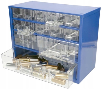 Skříňka s 13 zásuvkami na pracovní stůl modrá kotarbau